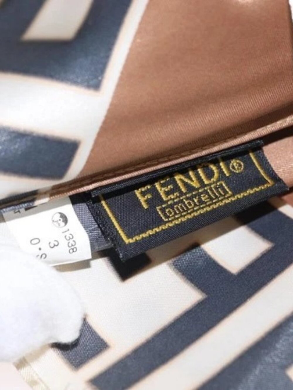 FENDI Zucca Canvas Umbrella Nylon Brown Black - Picture 11 of 16